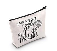 LEVLO Troni Gioco Cosmetico Make Up Bag Troni Game Fan Regalo The Nnight Is Dark And Full Terrors Thrones Gioco Trucco Cerniera Sacchetto Per Amico Famiglia, La notte è buia, Borsa trucco