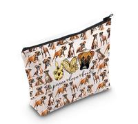 LEVLO Trousse per cosmetici con cane boxer, regalo per proprietari di cani, pace, amore, boxer, borsa con cerniera, regalo per amanti dei cani, per donne e ragazze, Pace Boxer Full, Trousse per
