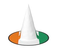 LEVNDIEJ Bandiera della Costa d'Avorio Stampa Halloween Streghe Cappello Strega Costume Donna Cosplay Party Mago Cappello Accessorio Per Le Donne