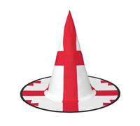 LEVNDIEJ Bandiera Della Georgia Stampa Halloween Streghe Cappello Strega Costume Donna Cosplay Party Mago Cappello Accessorio Per Le Donne