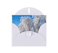 LEVNDIEJ Biglietti di compleanno con stampa di neve che cade nel parco, biglietti di auguri, biglietti di ringraziamento, buste per ogni occasione