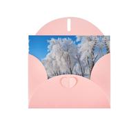 LEVNDIEJ Biglietti di compleanno con stampa di neve che cade nel parco, biglietti di auguri, biglietti di ringraziamento, buste per ogni occasione