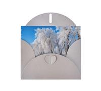 LEVNDIEJ Biglietti di compleanno con stampa di neve che cade nel parco, biglietti di auguri, biglietti di ringraziamento, buste per ogni occasione