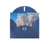 LEVNDIEJ Biglietti di compleanno con stampa di neve che cade nel parco, biglietti di auguri, biglietti di ringraziamento, buste per ogni occasione