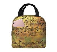 LEVNDIEJ Borsa per il pranzo con stampa di note musicali per donne e uomini, riutilizzabile, borsa termica per il pranzo per lavoro, viaggi all'aperto