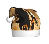 LEVNDIEJ Cappelli di Babbo Natale con motivo a strisce di cavallo per adulti,Cappello di Natale,Vacanza per cappello unisex per festa di Capodanno