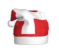 LEVNDIEJ Cappello di Babbo Natale con bandiera svizzera per adulti, cappello di Natale, cappello unisex per festa di Capodanno