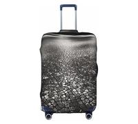 LEVNDIEJ Copertura elastica per valigie con stampa a mosaico nero con ombre, perfetta per viaggi di lavoro, bianco, Large