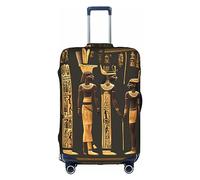 LEVNDIEJ Copertura elastica per valigie con stampa di geroglifici dell'antico Egitto, perfetta per viaggi di lavoro, bianco, Large