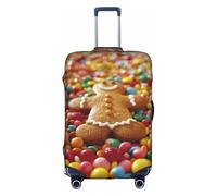 LEVNDIEJ Gingerbread Man Candy Print Valigie Coperture Per Bagagli Elastico Copertura Dei Bagagli Perfetto Per Viaggi Di Lavoro Viaggi, bianco, Small