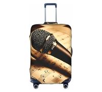 LEVNDIEJ Microfono Con Stampa Nota Musicale Coprivaligie Per Bagagli Elastica Copertura Dei Bagagli Perfetto Per Viaggi Di Lavoro, bianco, X-Large