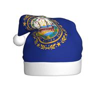 LEVNDIEJ New Hampshire State Flag Santa Cappelli Adult,Cappello di Natale,Vacanze Per Unisexxmas Cappello Per Capodanno Festa Festiva