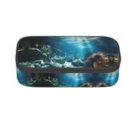LEVNDIEJ Tranquil Underwater Scenery Print Pencil Case Large Capacity Pen Bag Pencil Pouch Box Organizer per College Lavoro Viaggi
