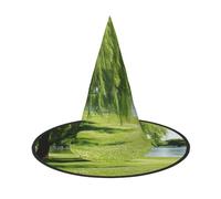 LEVNDIEJ Willow Tree Print Halloween streghe cappello strega costume donna cosplay partito mago cappello accessorio per le donne