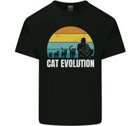 L'Evoluzione Dei Gatti Maglietta Divertente Per Ragazzi E Ragazze