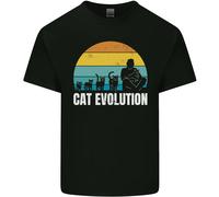 L'Evoluzione Dei Gatti Maglietta Divertente Per Ragazzi E Ragazze
