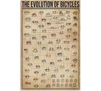 L'evoluzione delle biciclette Poster Ciclisti Decorazione da parete Targhe in metallo in metallo Vintage Conoscenza scientifica popolare Decorazioni per la casa Decorazioni per la camera Targa per sta