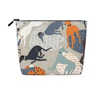 Levrieri carini, Borsa per cosmetici in lino sintetico Borsa per trucco Borsa da viaggio portatile