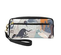 Levrieri carini, Borsa per il trucco Borsa per cosmetici Borsa da viaggio portatile da toilette Astuccio in pelle per donne e ragazze