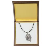 Levriero afgano - collana rivestita in argento, in una scatola, Art Dog IT