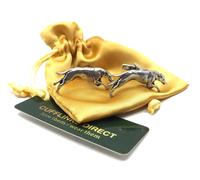 Levriero Whippet Lurcher Argento Peltro da Uomo Regalo Gemelli Diretta