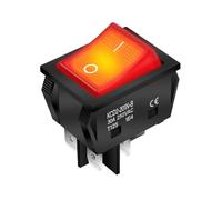LEVSEB Interruttore a bilanciere rosso 30 A, 250 ~ 4 pin, dimensioni di montaggio 30 x 22 mm, interruttore a levetta on/off illuminato