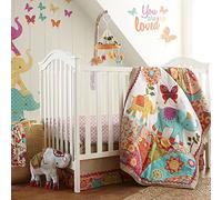 Levtex Baby - Set di 5 pezzi per lettino Zahara per bambini, set di 5 pezzi, colore: arancione, verde acqua, giallo, rosso, fucsia