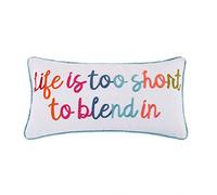 Levtex Jules multicolor floreale set copripiumino Life Too Short Pom Pillow 12x24 White, Multi.