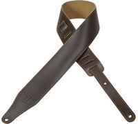 Levy's, DM17-DBR, Tracolla in Pelle Pieno Fiore Dark Brown 2 1/2", Cuciture Decorative a Contrasto, Larghezza 2 1/2" (6.35 cm), Lunghezza Regolabile fino a 50.5" (128.27 cm),Colore Dark Brown