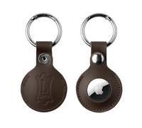 Levy's Leathers A66AIR-DBR, portachiavi in vera pelle, compatibile con tutte le etichette d'aria, con chiusura sicura a bottone, marrone scuro