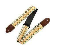 Levy's Leathers Mid Century Modern Series - Tracolla per chitarra, in poliestere, con estremità in vera pelle scamosciata e regolazione della lunghezza Tri-Glide da 89,5 cm a 153,7 cm, con bolle MCM