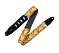 Levy's Leathers Original Hootenanny Series (M8HTVPH-27) - Tracolla per chitarra, in tessuto jacquard, larghezza 5 cm, colore giallo