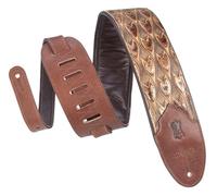 Levy's Leathers Sundance - Tracolla per chitarra in pelle goffrata, larghezza 3", serie occidentale - Arrowhead Bronze (M4WP-005)