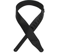 Levy's, M26BL-BLK, Tracolla in Pelle Black 2 1/2", Larga 2 1/2" (6.35 cm), Regolabile in Lunghezza fino a 55" (139.7 cm), Colore Black