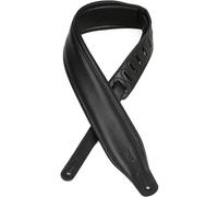 Levy's, M26GP-BLK-BLK Tracolla in Pelle Black con retro Black 3.25", Larghezza 3 1/4" (8.25 cm), Lunghezza Regolabile da 37" (94 cm) a 51" (129.5 cm) Colore Black
