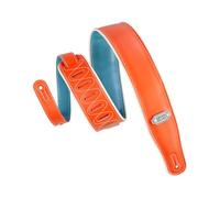 Levy's M26VCP-ORG_TEL Tracolla Per Chitarra Reversible Vinyl White Piping 2 3/4" - Orange Teal