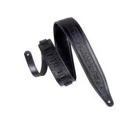 LEVY'S, M317FG-BLK Tracolla in Pelle con Rilievo Fiorentino Black 2 1/2", Tracolla Per Chitarra, In Pelle a Due Strati, Larghezza 2 1/2" (6.35 cm), Lunghezza Regolabile Fino a 54 1/2" (138.43 cm)