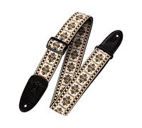 Levy's, M8HT-07, Tracolla in Tessuto Diamond Gold and White 2", Larghezza 2" (5.08 cm), Lunghezza Regolabile fino a 60" (152.4 cm), Colore Diamond Gold e White