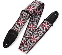 Levy's, M8HT-12 Tracolla in tessuto Floral Red and White 2", Larghezza 2" (5.08 cm), Lunghezza Regolabile fino a 60" (152.4 cm), Colore Floral Red e White