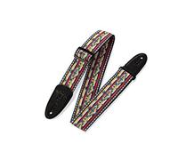 Levy's M8HT-22 Tracolla Per Chitarra Jacquard Weave Poly Back & Leather Ends 2" 60's Hootenanny - Style 22