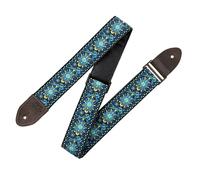 Levy's, M8HTV-04 Tracolla in jacquard 2", Terminali in Pelle e Fibbie, Spessore di 2" (5.08 cm), Lunghezza Regolabile fino a 56" (142.24 cm)