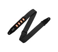 LEVY'S, MC2PH-BLK Tracolla Porta Plettri, in Cotone, con Terminali in Pelle Samosciata, Larga 2", Regolabile fino a 59", Colore Black