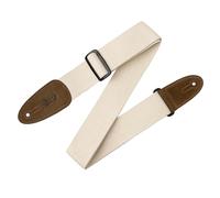 Levy's, MC8-NAT Tracolla in cotone Natural con terminali in pelle scamosciata Tan 2", Larghezza 2" (5.08 cm), Lunghezza Regolabile fino a 60" (152.4 cm), Colore Natural