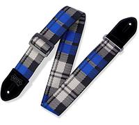 Levy's MC8VIN-009 Tracolla Per Chitarra Prints Cotton Suede Ends 2" - Cobalt Plaid Poly