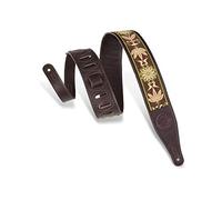 Levy's MG17SL-DBR Tracolla Per Chitarra X Souldier Garment Leather Souldier Design Print 2 1/2" - Black