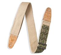 Levy's MH8P-005 Tracolla Per Chitarra Natural Hemp Webbing Cork Ends and Pocket 2" - Illuminati