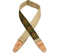 Levy's, MH8P-010 Tracolla in canapa Rosa Motif Yellow Orange and Black 2", Larghezza 2" (5.08 cm), Lunghezza Regolabile fino a 62" (157.48 cm), Stampa Rosa Motif Yellow