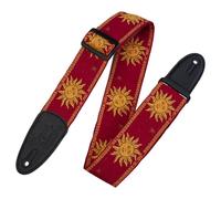 Levy's, MPJG-SUN-RED Tracolla in Tessuto Yellow on Red Sun 2", con Terminalio in Pelle, Larga 2" (5.08 cm), Lunghezza Regolabile fino a 57" (144.78 cm)