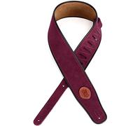 Levy's, MSS3-BRG, Tracolla in Pelle Scamosciata Burgundy con piping Black 2 1/2", Larghezza 2 1/2" (6.35 cm) Lunghezza Regolabile fino a 52" (132 cm), Colore Burgundy
