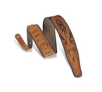 LEVY'S, MSS3EP-006 Tracolla in Pelle Scamosciata, Pining Decorativo Nero, Larga 2 1/2" (6.35 cm), Regolabile fino a 51" (129.54 cm), con Motivi Tribali Stampati e Ricamati